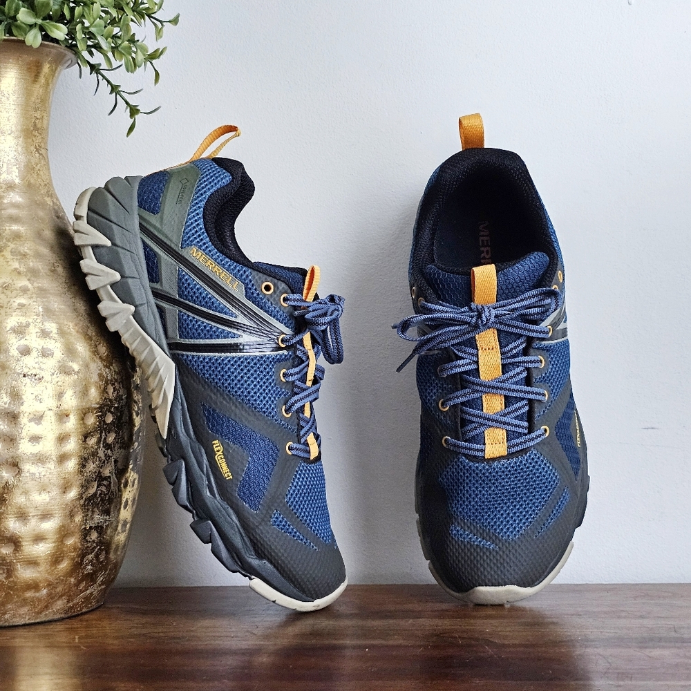 🏔 Merrell Men’s MQM Flex GORE-TEX® Hiking Shoes – Blue/Gray (J48927, Size 8)